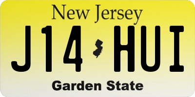 NJ license plate J14HUI