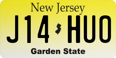 NJ license plate J14HUO