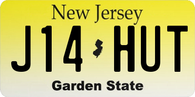 NJ license plate J14HUT