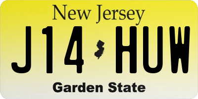NJ license plate J14HUW