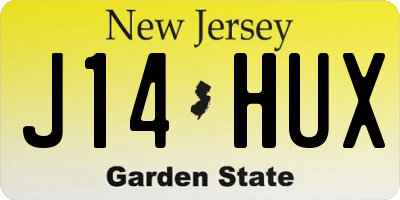 NJ license plate J14HUX
