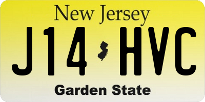 NJ license plate J14HVC