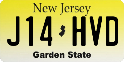 NJ license plate J14HVD