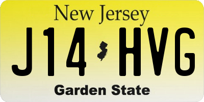NJ license plate J14HVG