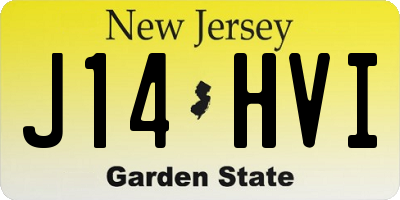 NJ license plate J14HVI