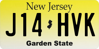 NJ license plate J14HVK