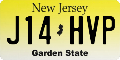 NJ license plate J14HVP
