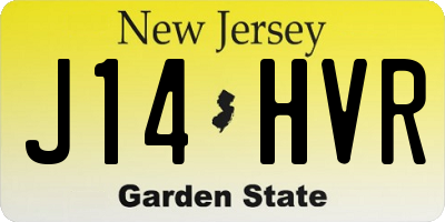 NJ license plate J14HVR