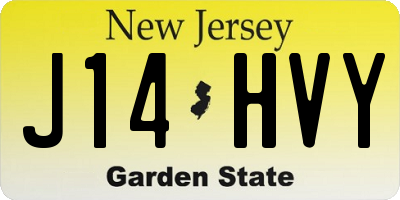 NJ license plate J14HVY