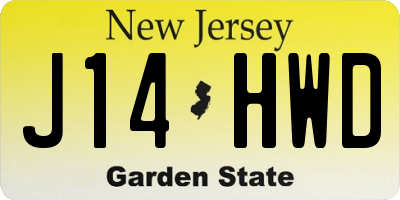NJ license plate J14HWD