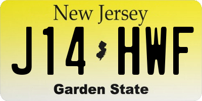 NJ license plate J14HWF