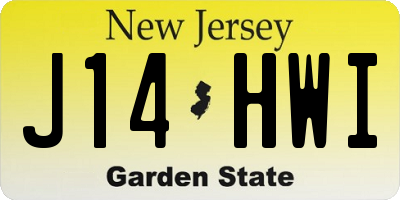 NJ license plate J14HWI