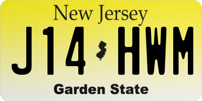 NJ license plate J14HWM