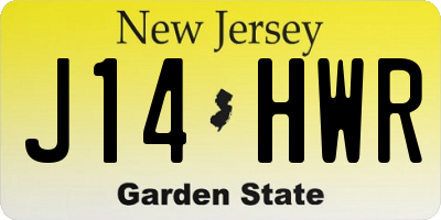 NJ license plate J14HWR