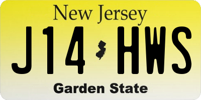 NJ license plate J14HWS
