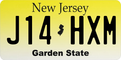 NJ license plate J14HXM