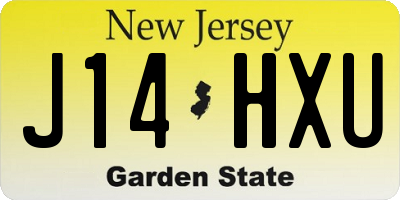 NJ license plate J14HXU