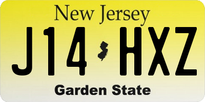 NJ license plate J14HXZ