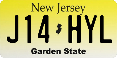 NJ license plate J14HYL