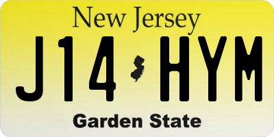 NJ license plate J14HYM