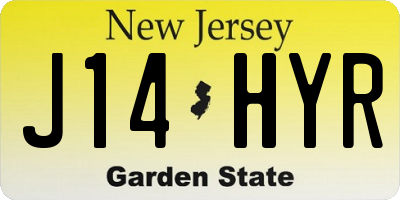 NJ license plate J14HYR