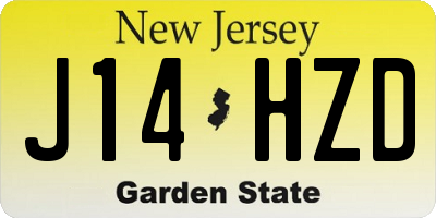 NJ license plate J14HZD