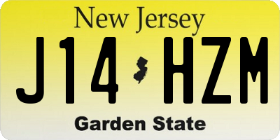 NJ license plate J14HZM