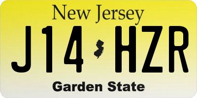 NJ license plate J14HZR
