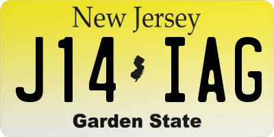NJ license plate J14IAG