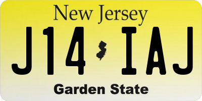 NJ license plate J14IAJ