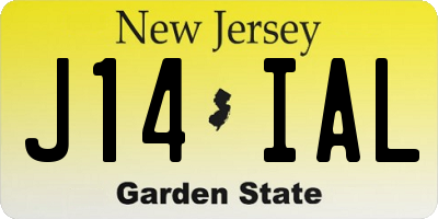 NJ license plate J14IAL