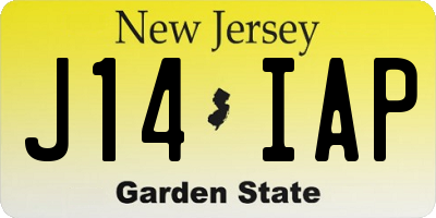 NJ license plate J14IAP
