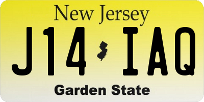 NJ license plate J14IAQ