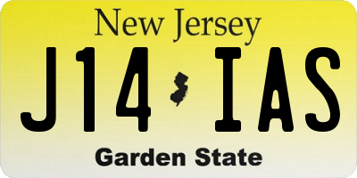 NJ license plate J14IAS
