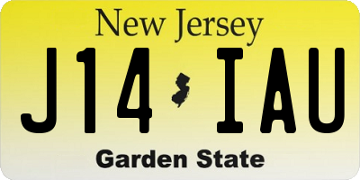 NJ license plate J14IAU