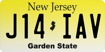 NJ license plate J14IAV