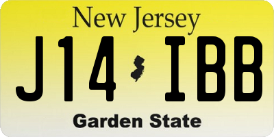 NJ license plate J14IBB
