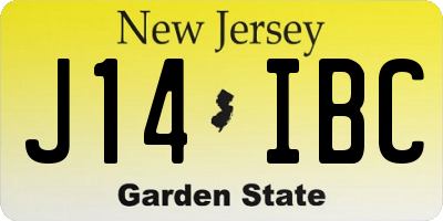 NJ license plate J14IBC