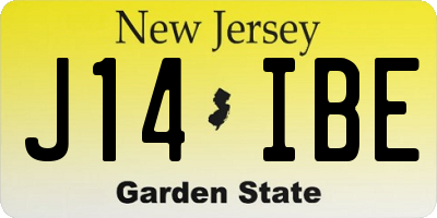 NJ license plate J14IBE