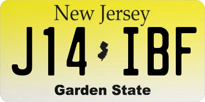 NJ license plate J14IBF