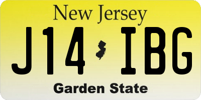 NJ license plate J14IBG