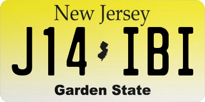 NJ license plate J14IBI