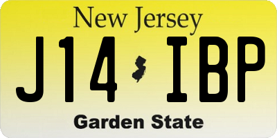 NJ license plate J14IBP