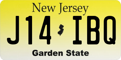 NJ license plate J14IBQ