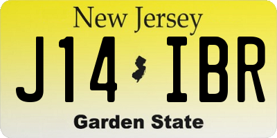 NJ license plate J14IBR