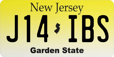 NJ license plate J14IBS