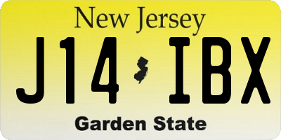 NJ license plate J14IBX