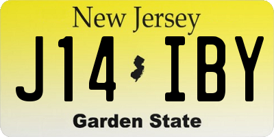 NJ license plate J14IBY