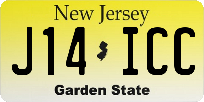 NJ license plate J14ICC