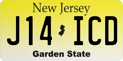 NJ license plate J14ICD